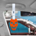 NEW 2PCS SKULL HEAD ORANGE JDM TSURIKAWA RING White Handle Strap Drift Charm