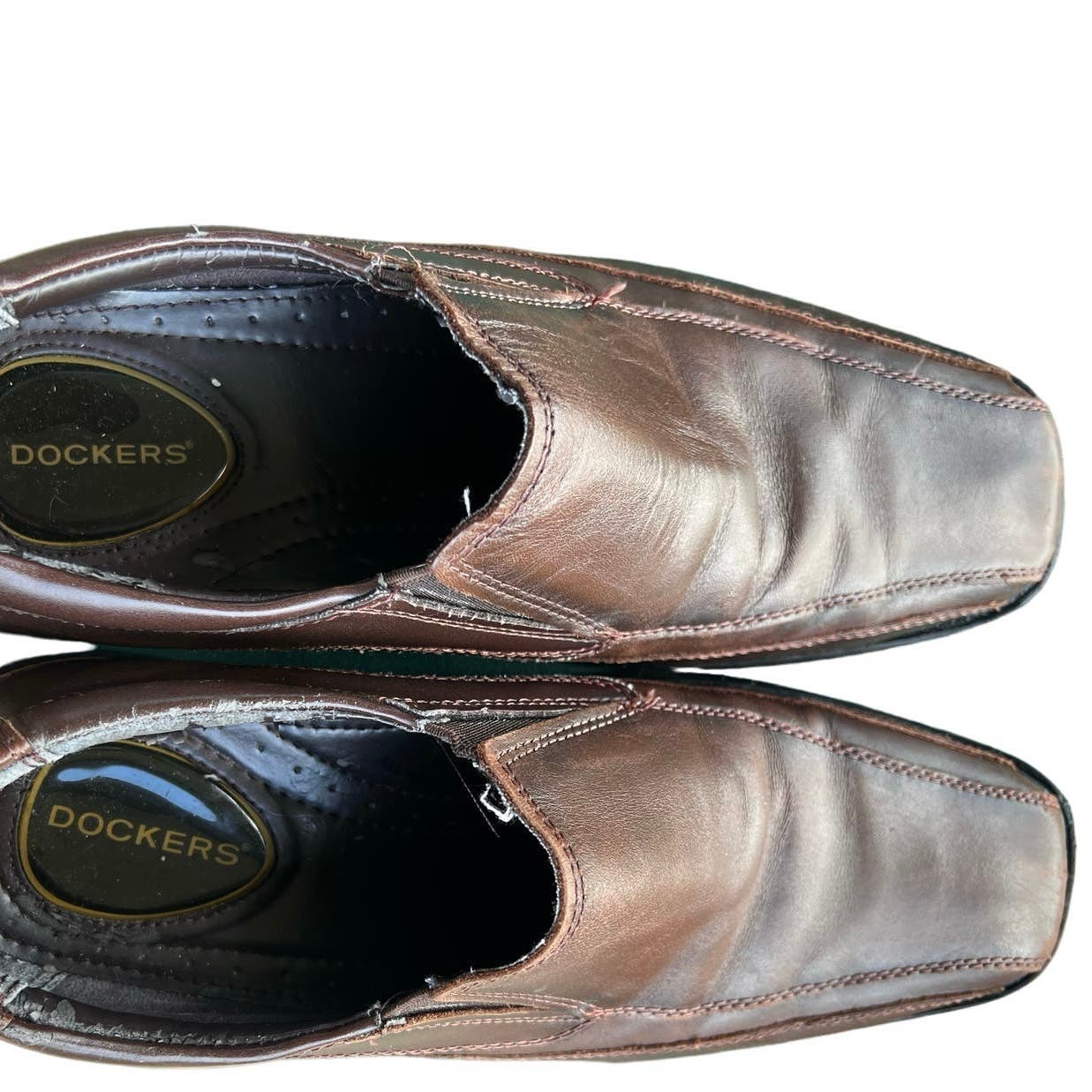 Dockers loafers brown leather slip on size 8