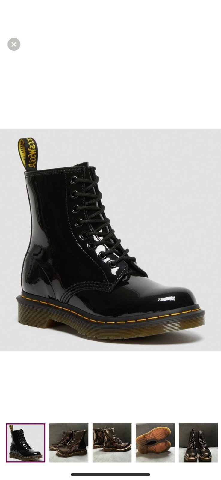 Dr. Martens 1460 Women Black Patent Leather Boots size 6