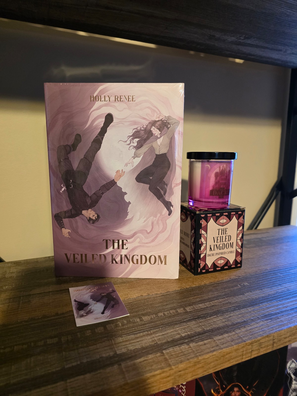 Bookish Box The Veiled Kingdom PINK variant with Dacre candle
