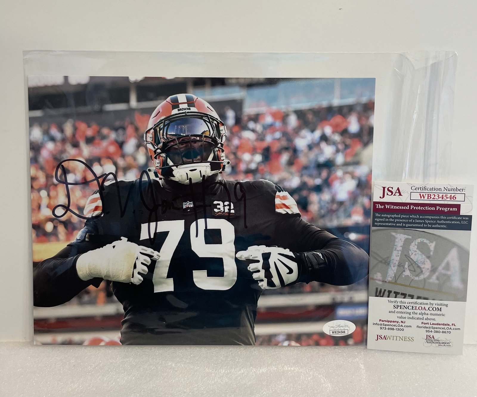 Dawand Jones Cleveland Browns Signed Autographed 8x10 Photo JSA COA