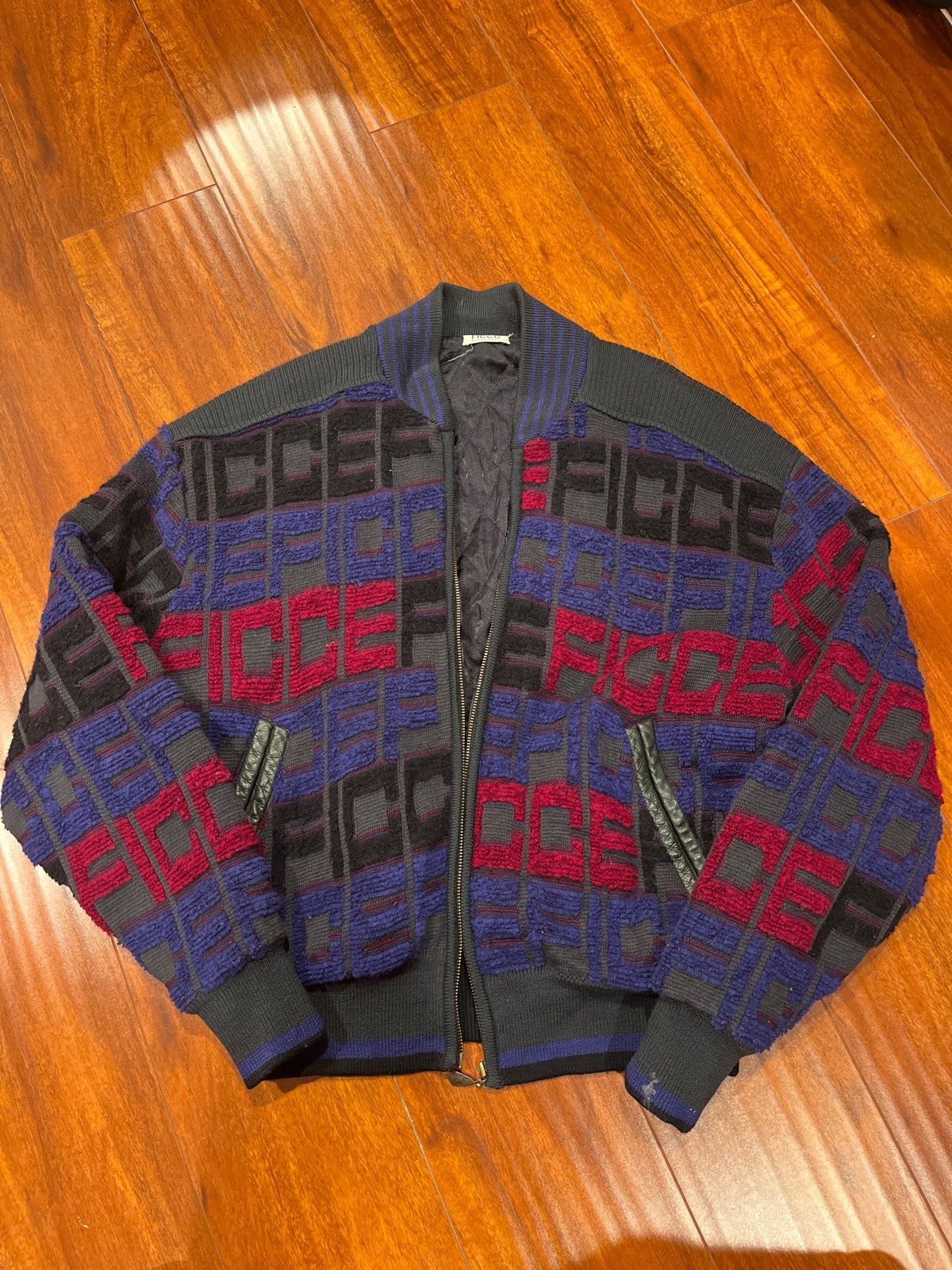 Ficce by yoshiyuki konishi vintage stitched fleece bomber jacket