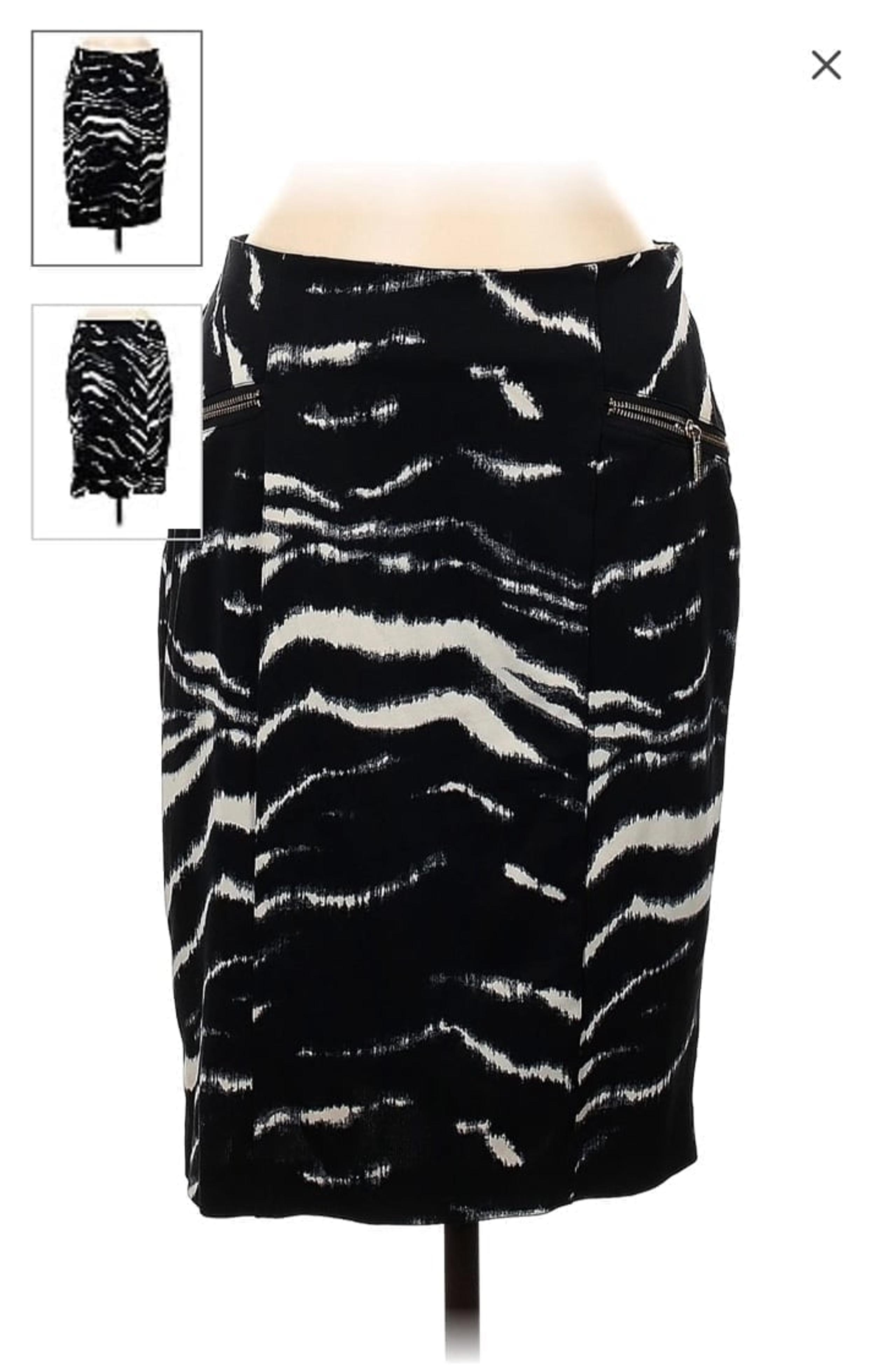 Women’s Zebra Print Skirt w/ Gold Hardware, Size: 2 - MICHAEL Michael Kors