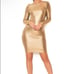 NWT House of CB Sabella Draped Backless Bodycon Mini Dress Size S Gold