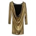 NWT House of CB Sabella Draped Backless Bodycon Mini Dress Size S Gold