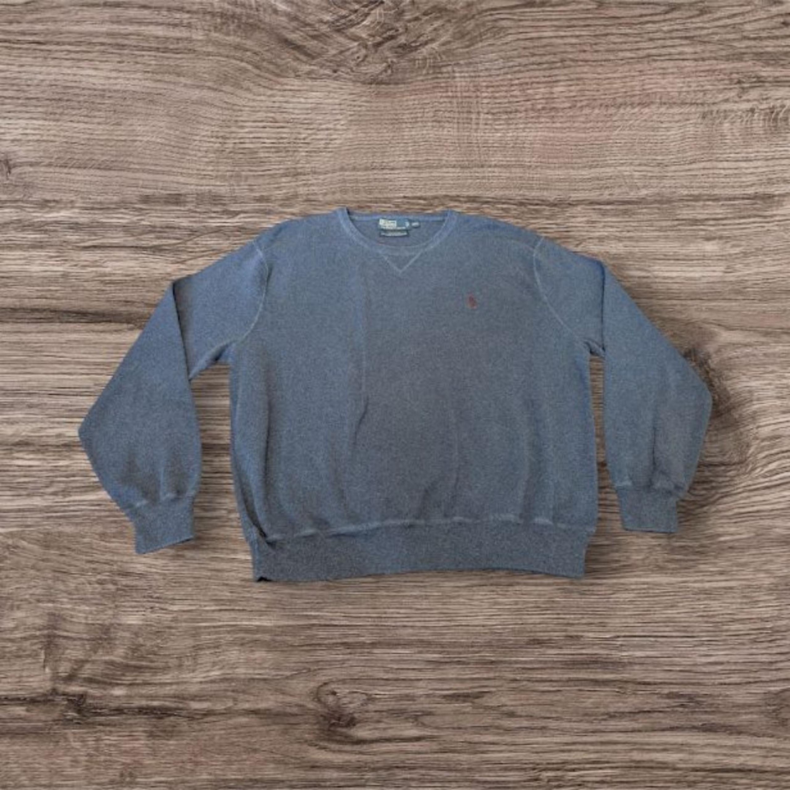 Polo Ralph Lauren Sweater Mens XXL Blue 100% Cotton Crew Neck Vintage