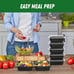 50 Pack (100-Piece) 24 oz Meal Prep Containers Reusable with Lids