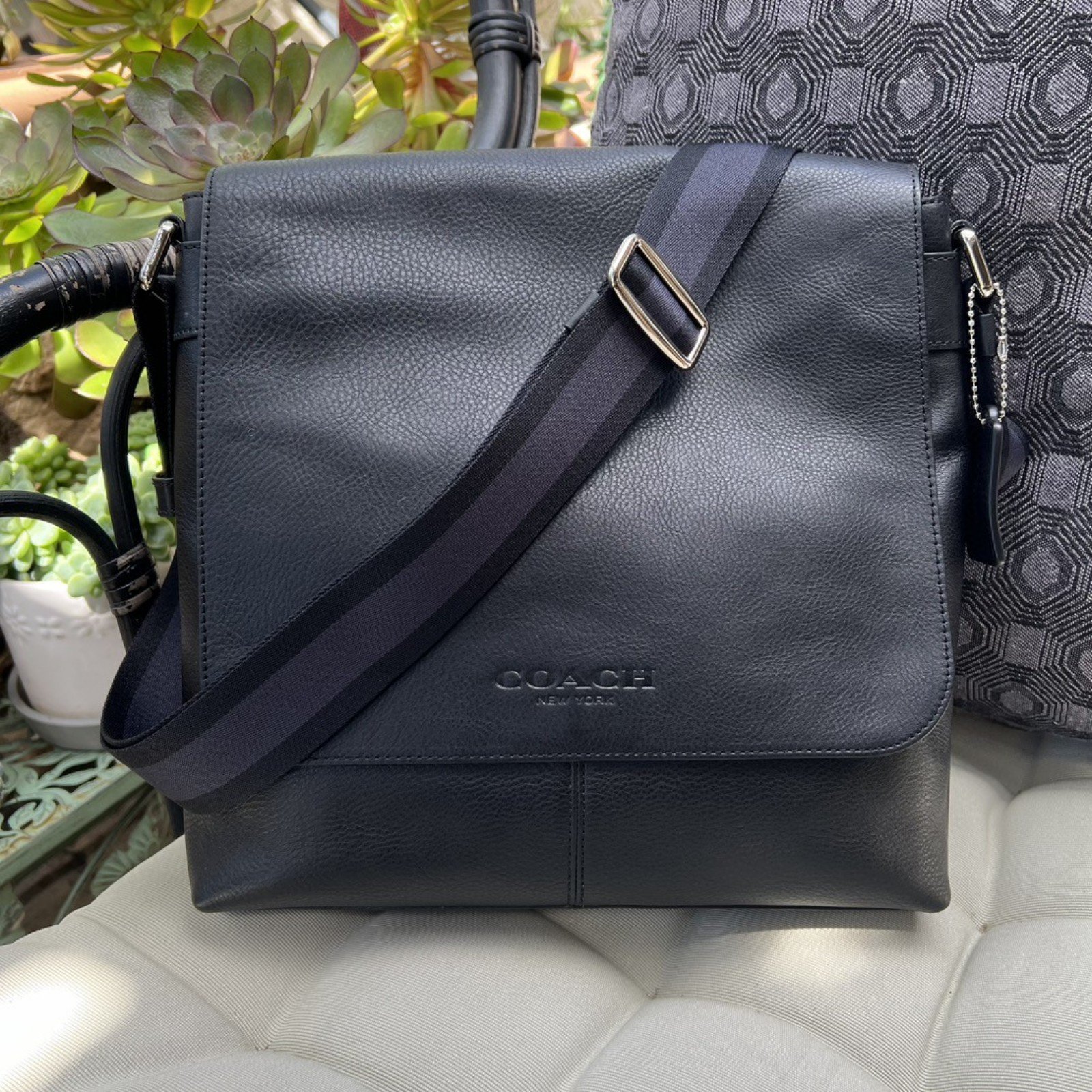 COACH F72108 SULLIVAN MESSENGER IN SPORT CALF LEATHER BLACK