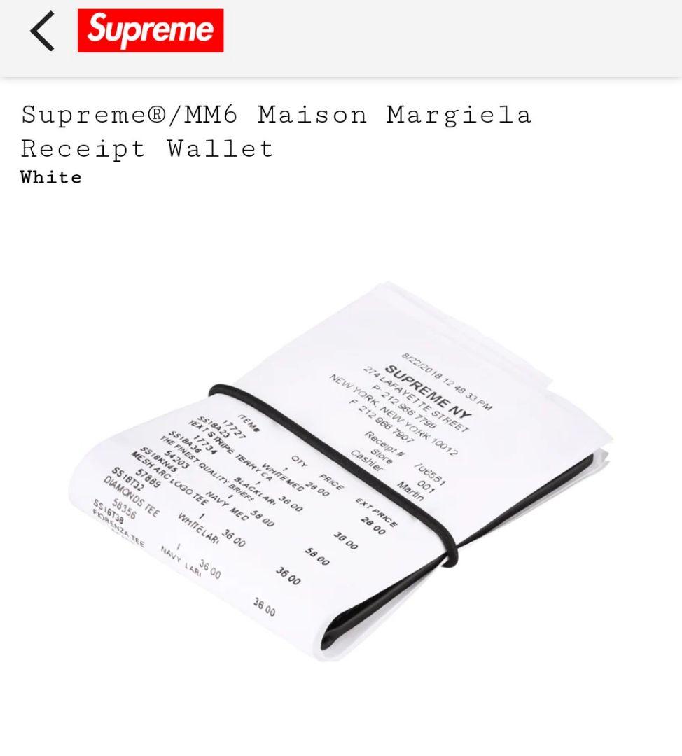 新品ファッション - Supreme x MM6 Maison Receipt Wallet