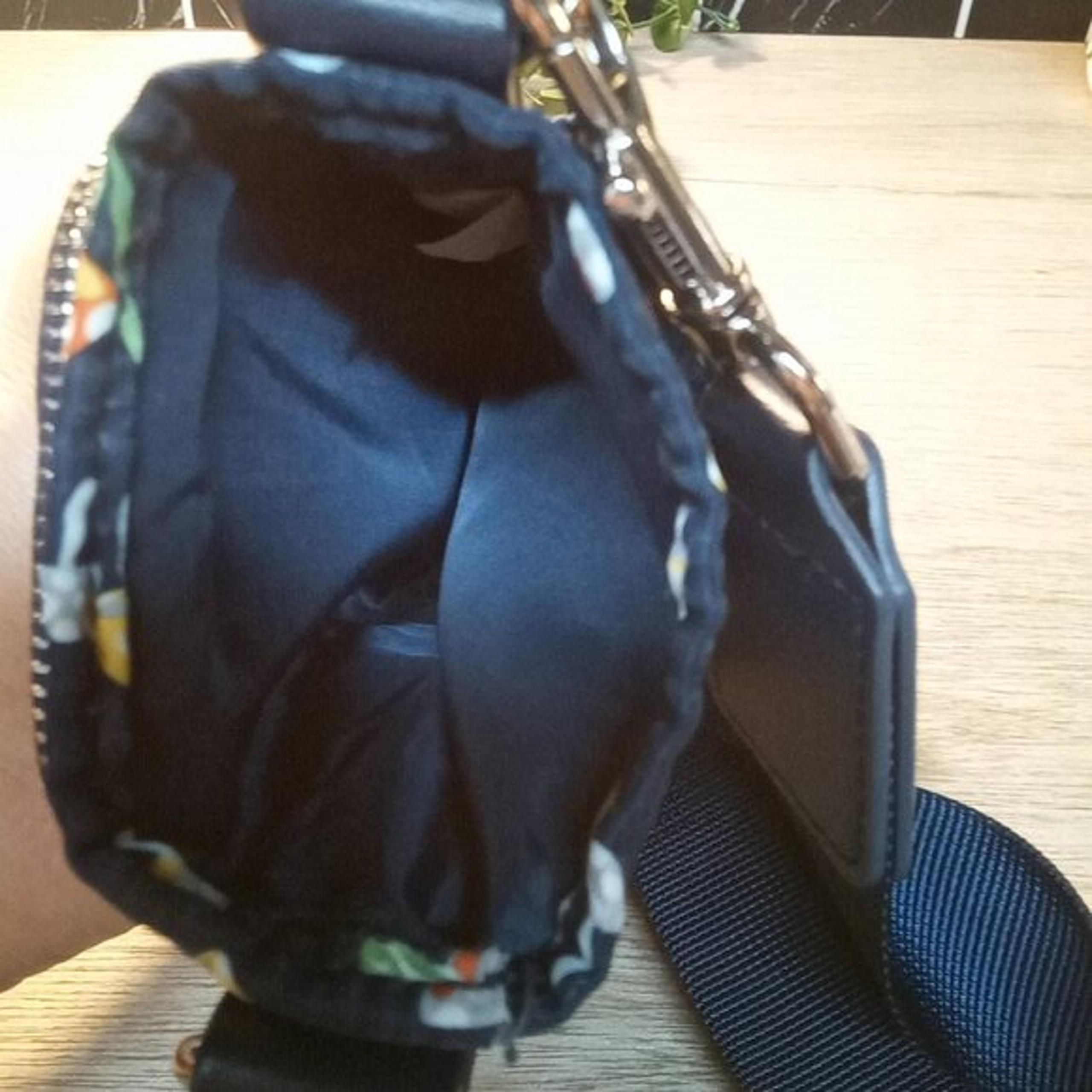 No Boundaries Mushroom Print Blue Water Bottle Bag with Pockets | Crossbody