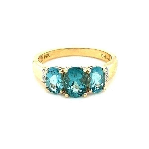 14k Topaz / Diamonds Ring