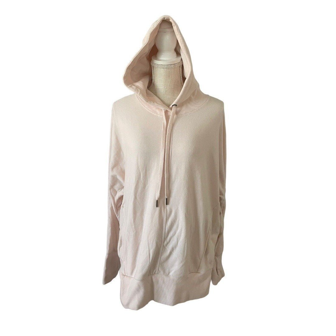 Sweaty Betty Hoodie Womens Medium Pink Pullover Sweater Thumbholes Warmup Gym