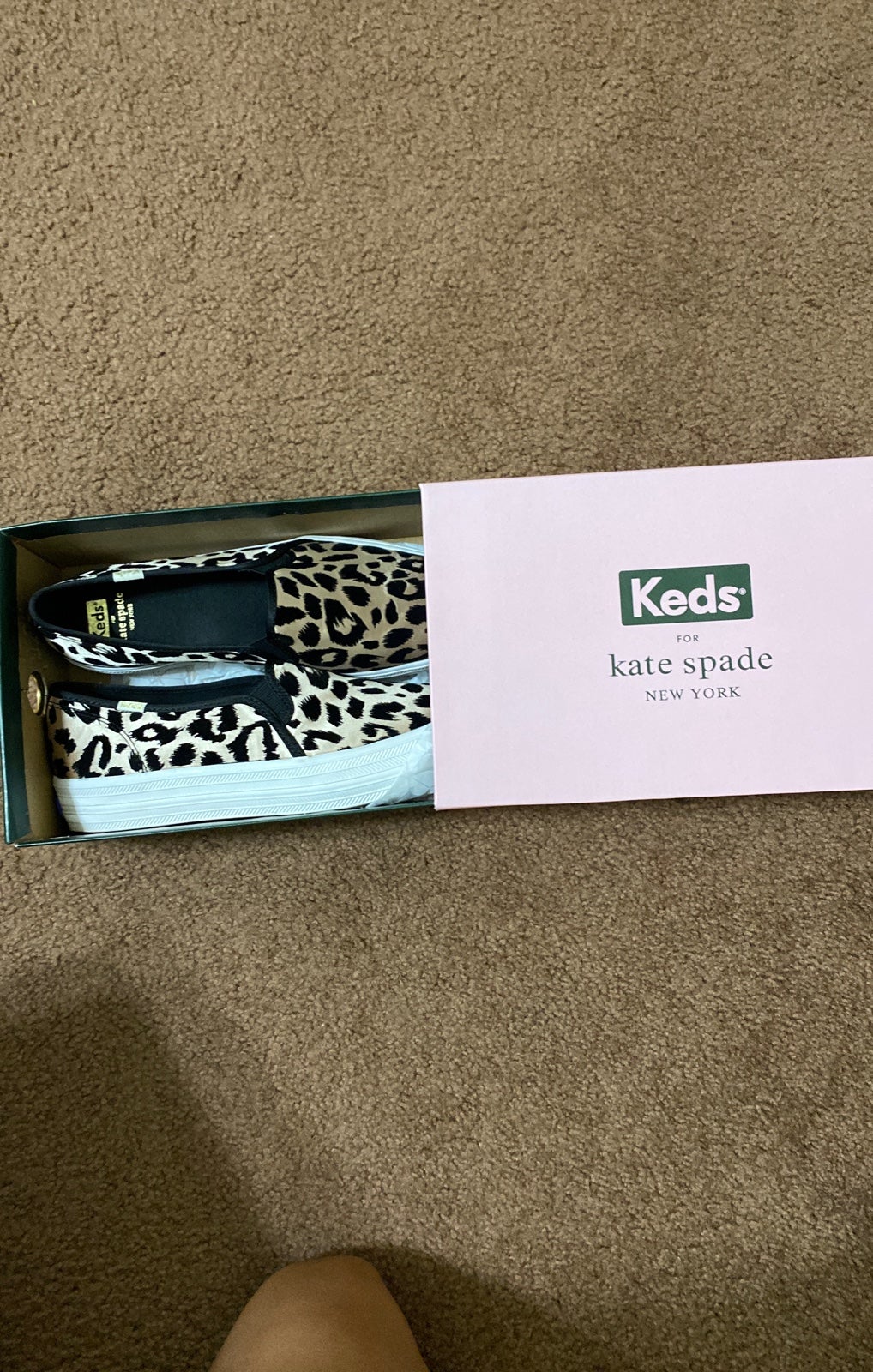 Rose gold cheetah Kate spade keds