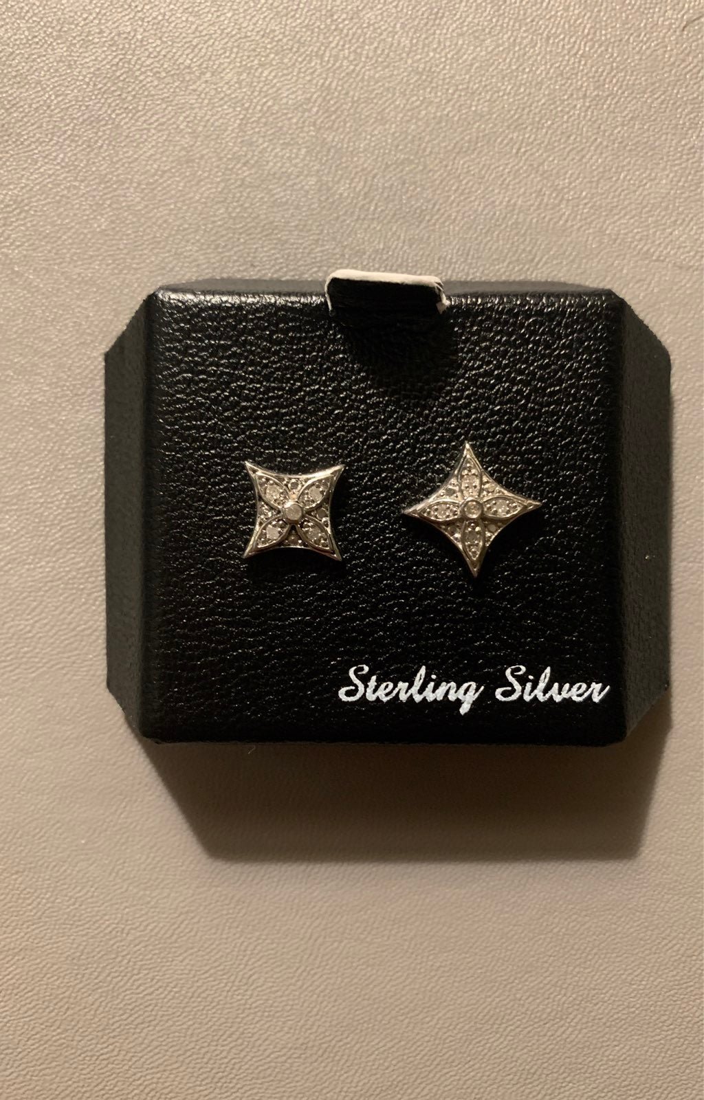 NWT Sterling Silver Diamond Earring Studs