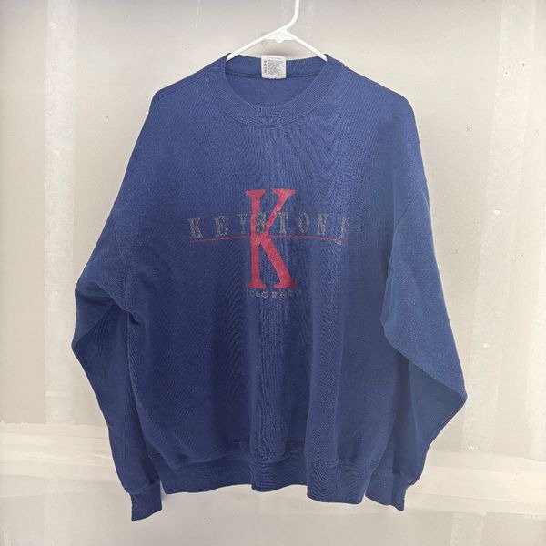 Vintage 90s Keystone Colorado Hanes Mens XXL Sweatshirt Blue Pullover Ski Resort