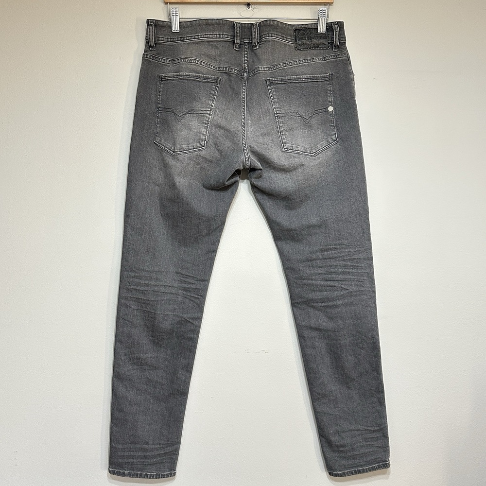 Diesel Sleenker Slim Skinny Jeans Mens 33x30 Gray Distressed