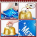 NEW 2 PCS PVC Inflatable Christmas Ball with 2 Christmas Ribbon, 24 Giant