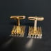 【Extremely Beautiful】Dior Cufflinks and Tie Pin Set, Gold, Mesh, Logo ①
