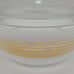 Vintage MCM Inland Glass Gold Atomic Striped Casserole with Lid 1.5 Quart