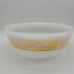 Vintage MCM Inland Glass Gold Atomic Striped Casserole with Lid 1.5 Quart