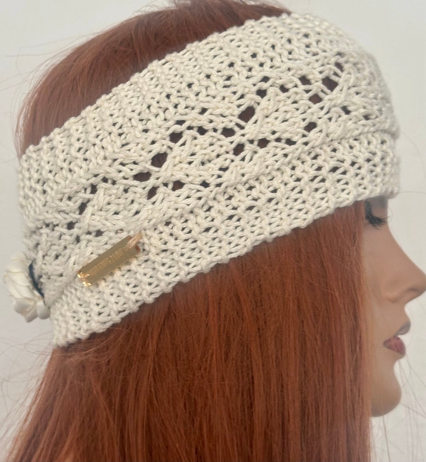 Hand Knits 2 Love Cotton Headband Bandana Decorative Lace Flower Designer Boho