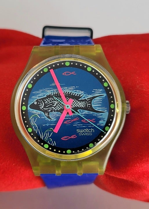 NWOT Vintage SWATCH Watch Originals ”FRESH FISH” GG116 works
