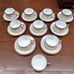 9 Sets Fitz & Floyd cup & saucers Deauville Burgundy