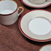 9 Sets Fitz & Floyd cup & saucers Deauville Burgundy