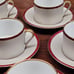 9 Sets Fitz & Floyd cup & saucers Deauville Burgundy