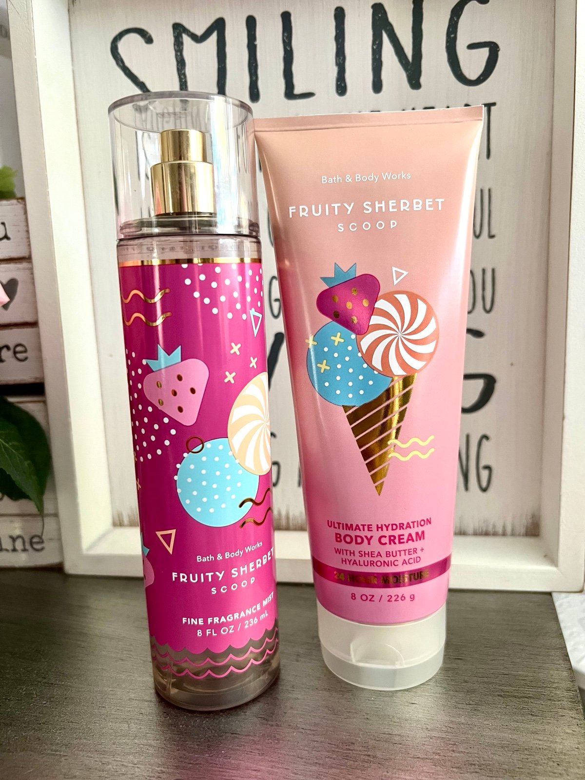 Bath & Body Works Fruity Sherbet Scoop Body Cream, fragrance Mist