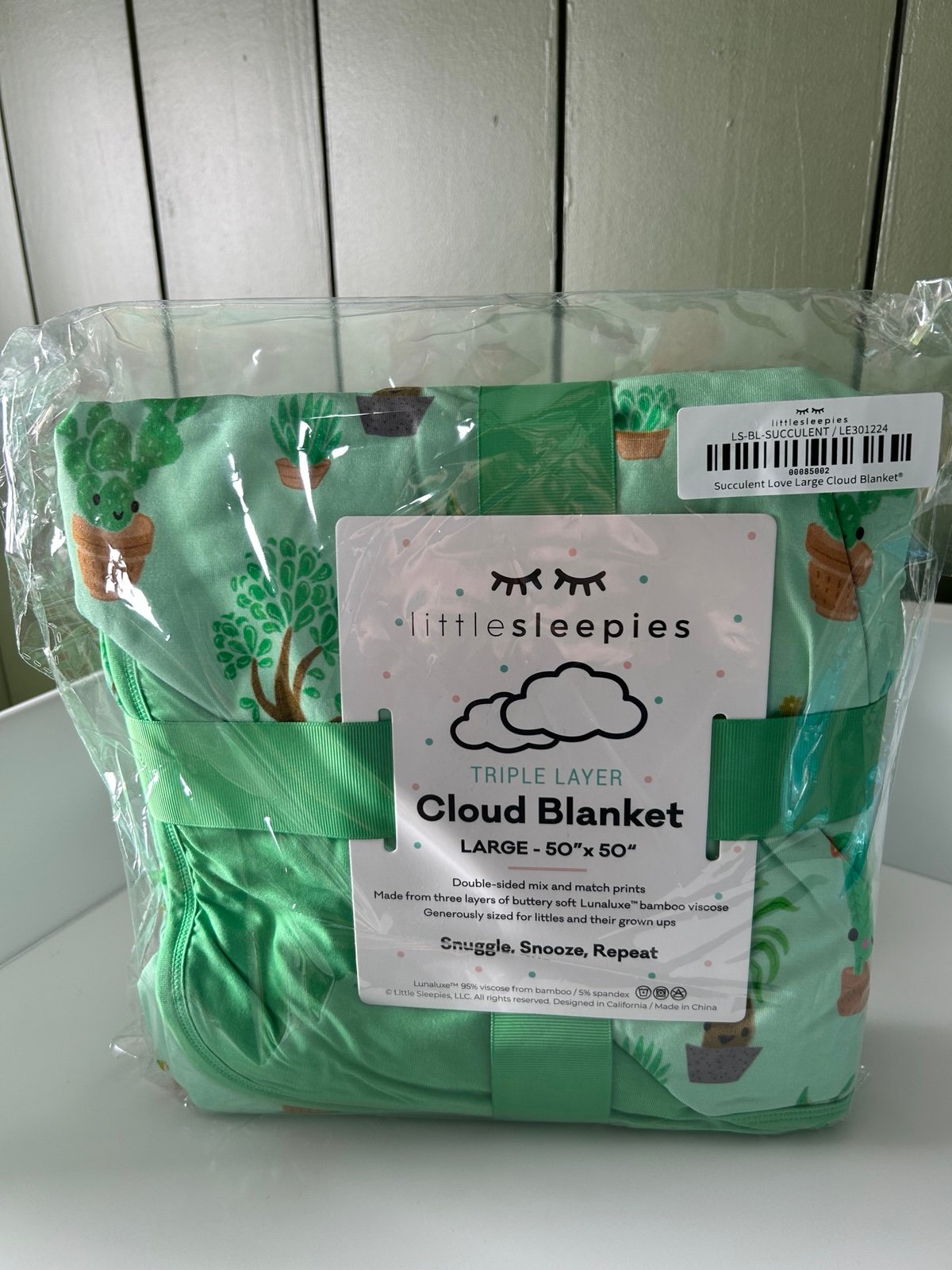 Little Sleepies Succulent Love Cloud Blanket