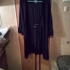 Black robe tie around romper