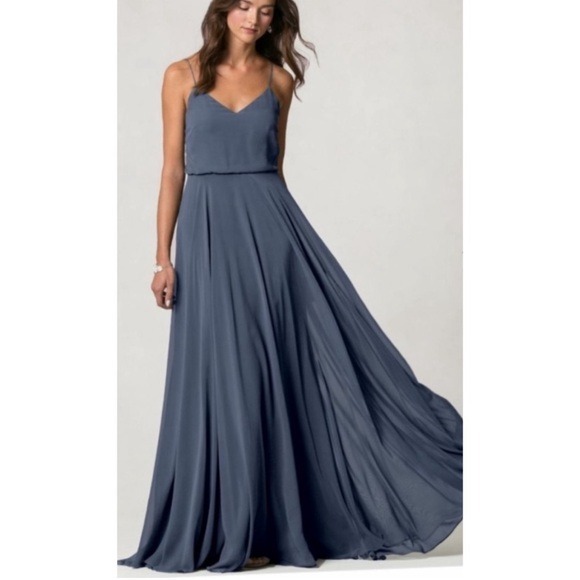 BHLDN Jenny Yoo Collection Inesse Blouson Chiffon Maxi Dress Bridesmaid 10