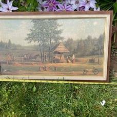 William H Davis Cider Making On Long Island Custom Framed Print