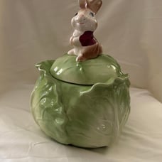 Metlox Rabbit on Cabbage Cookie Jar