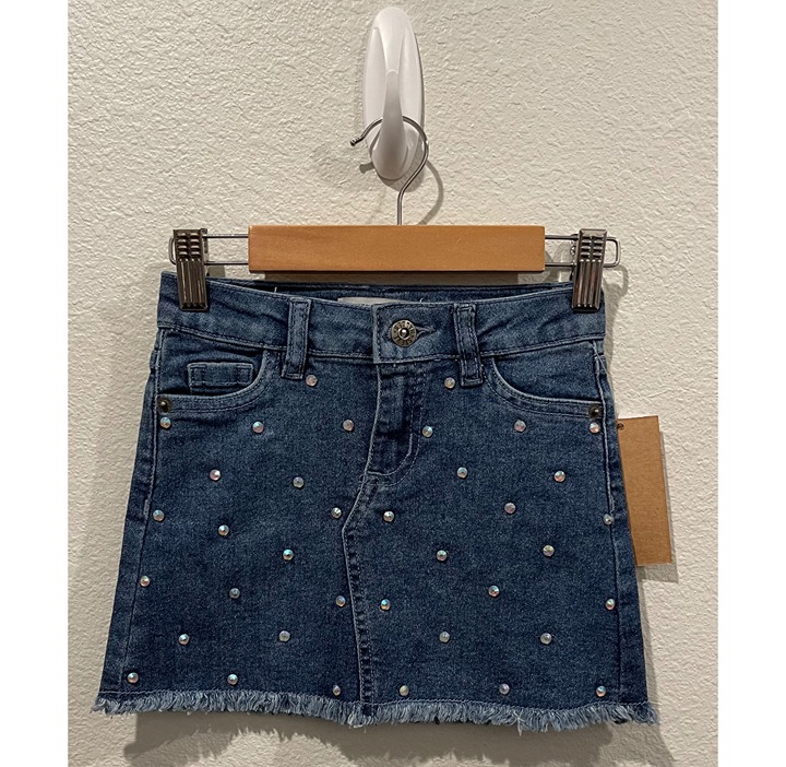 STEVE MADDEN KIDS Rhinestoned Denim Girl Skirt