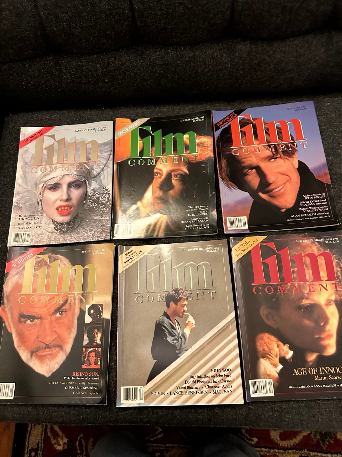 1993 Full year Film Comment Magazines Lot Of 6 Jan-Dec