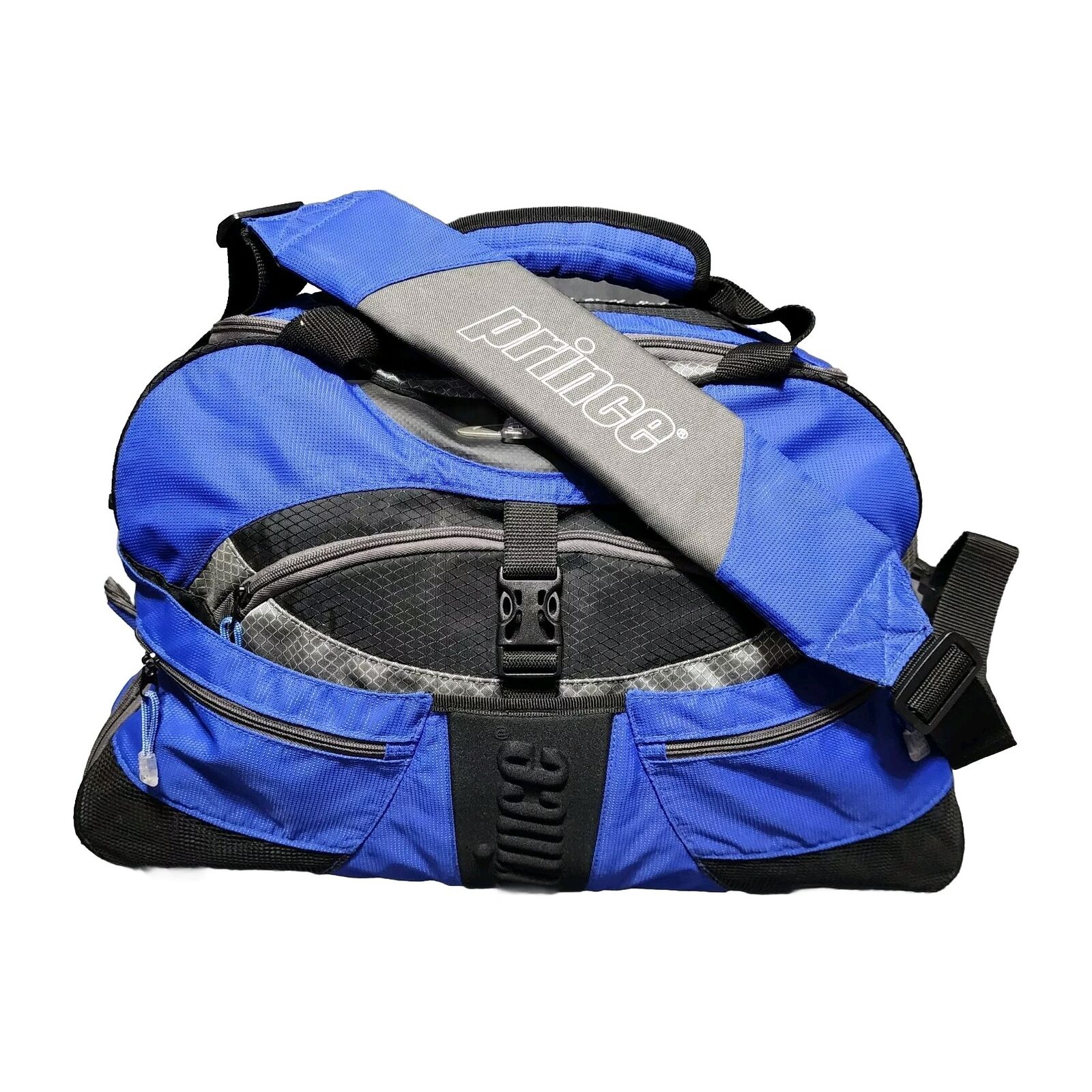 Prince 8 Pocket Tennis Racquet Duffle Bag Blue For Shoes Ball Storage Travel