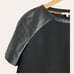 ba&sh Black Raglan Leather Short Sleeve Crewneck Mini Shift Dress Size S