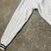 Vintage 90's Cable Knit Varsity Sweater White Blue Stripes S-M Preppy