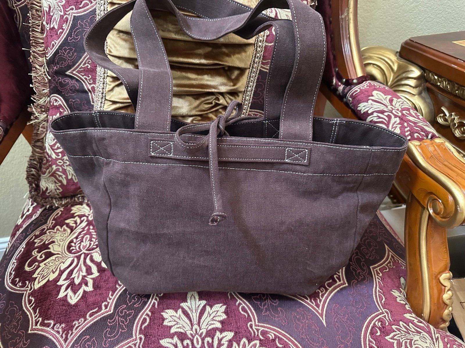 【韓国大人気】【Tu Et Toi】【Vintage Reversible Canvas Bag】 WCONCEPT KOREAN BRAND 'TU ET TOI' BROWN VINTAGE CANVAS