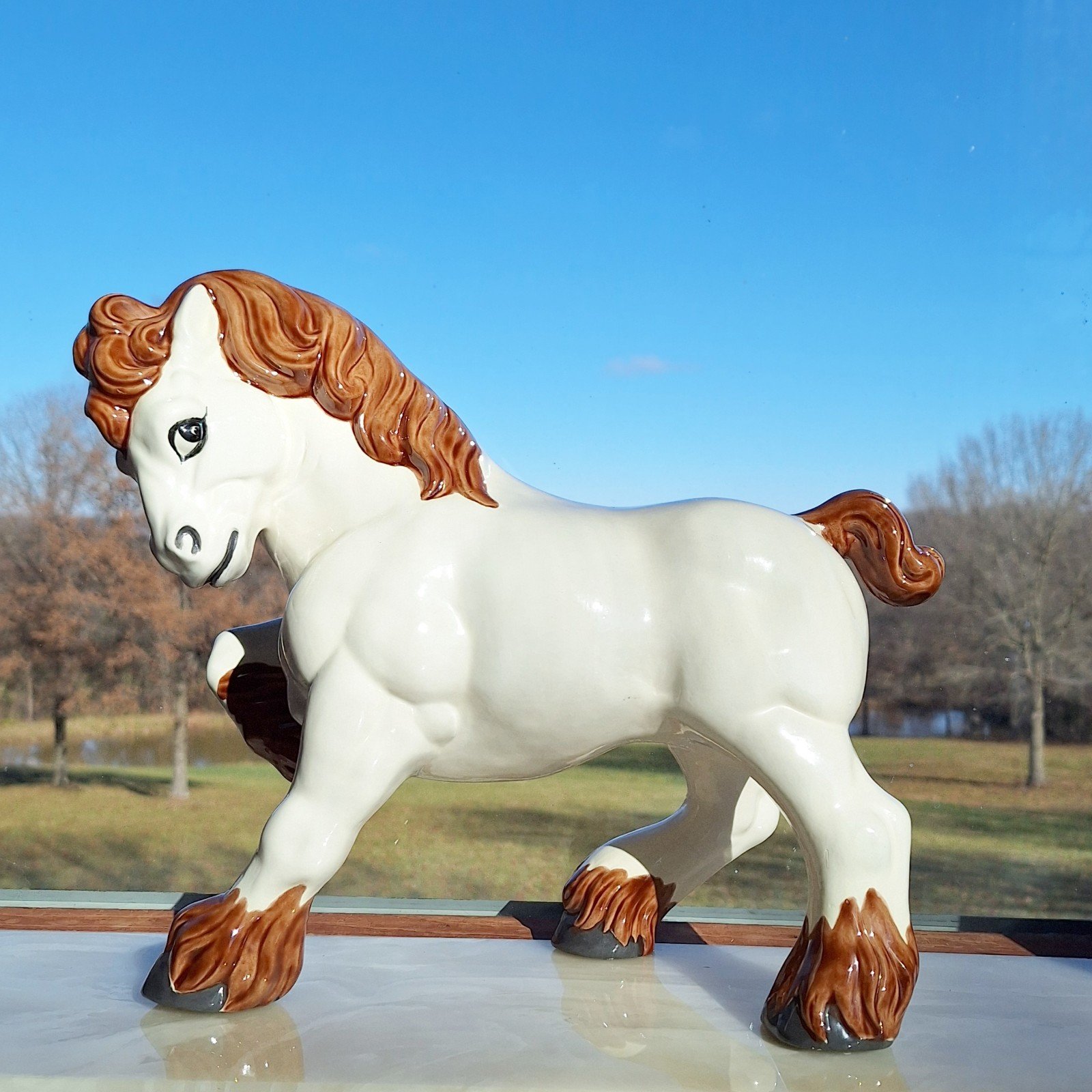 Rare Vintage 70s Ceramic Pony Horse Hand Painted Pottery