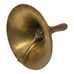 Vintage 7.5” Wide Brass Percussion School Hand Bell w/ Wood Handle Brass Clapper