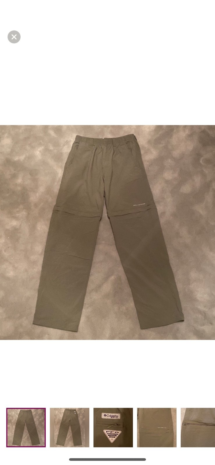 *NEVER WORN* Columbia PFG Omni-Shade Convertible Pants | Green | Size: S 32L