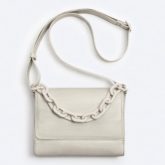 NWT Zara Man BAG RUBBERIZED CHAIN CROSSBODY BAG
