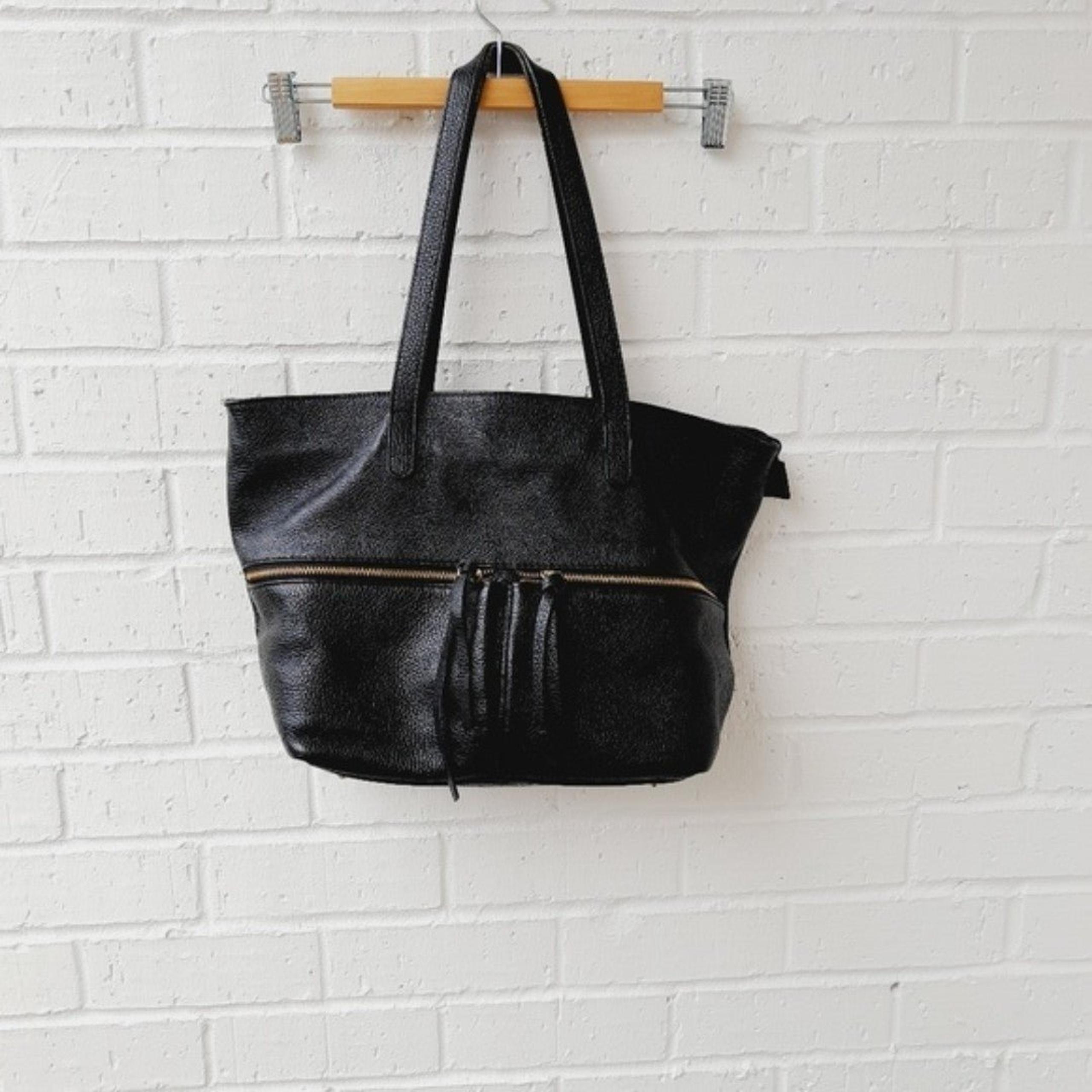 Lucky Brand Genuine Leather Tote Bag in Black
