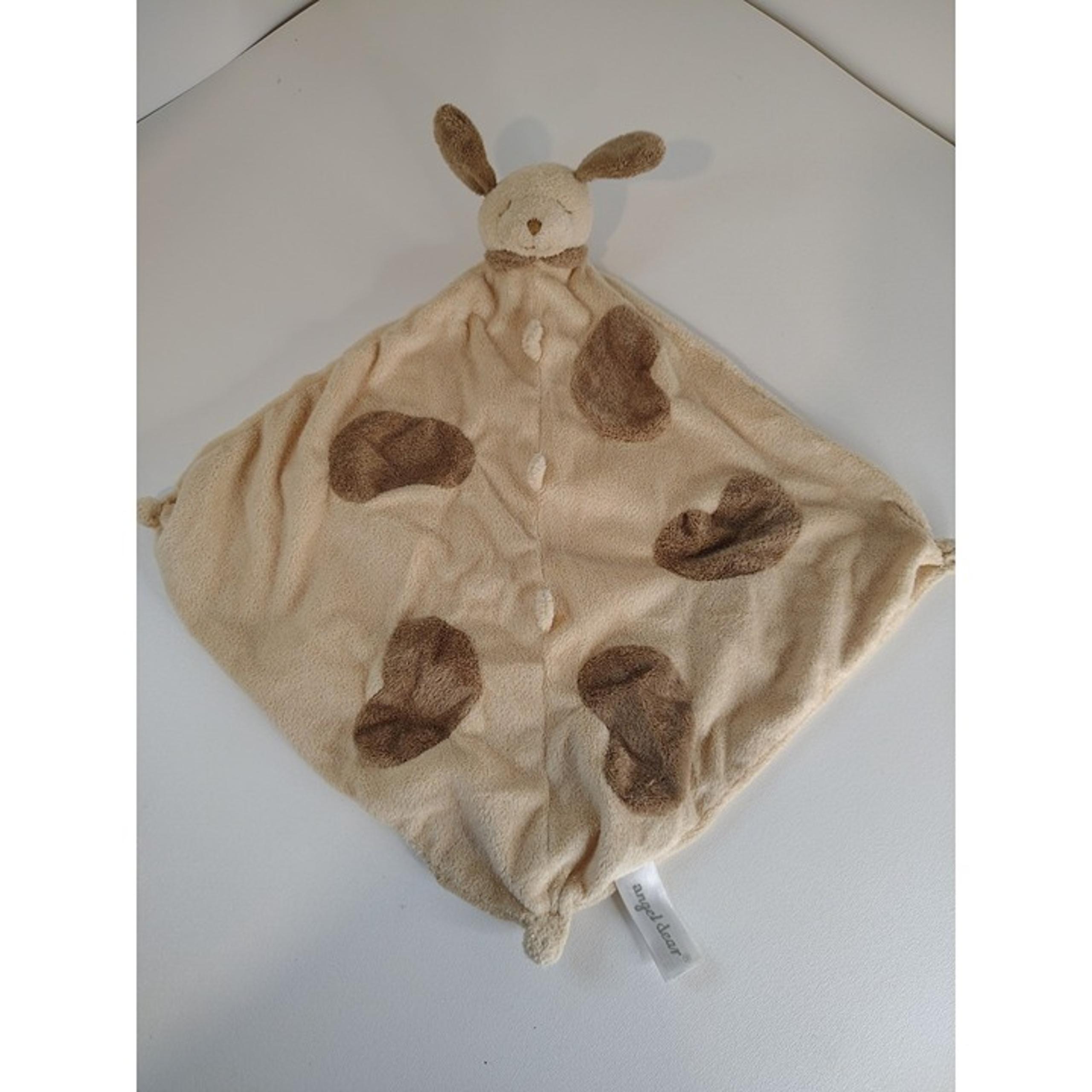 Angel Dear Puppy Dog Lovey Lovie Security Blanket Plush Tan Brown 13” Baby Toy