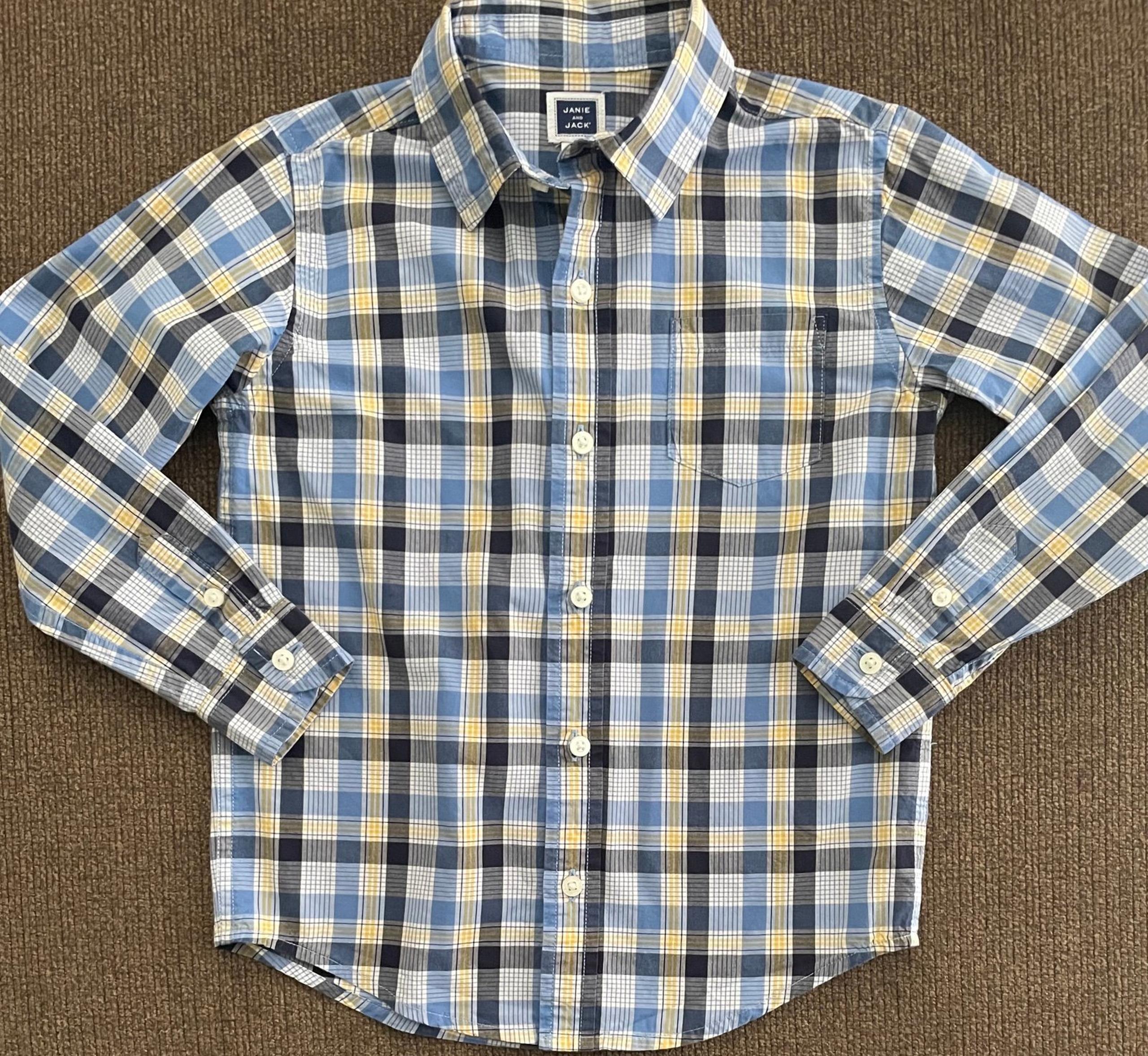 Boys Janie and Jack Plaid Long Sleeve Shirt Size 5