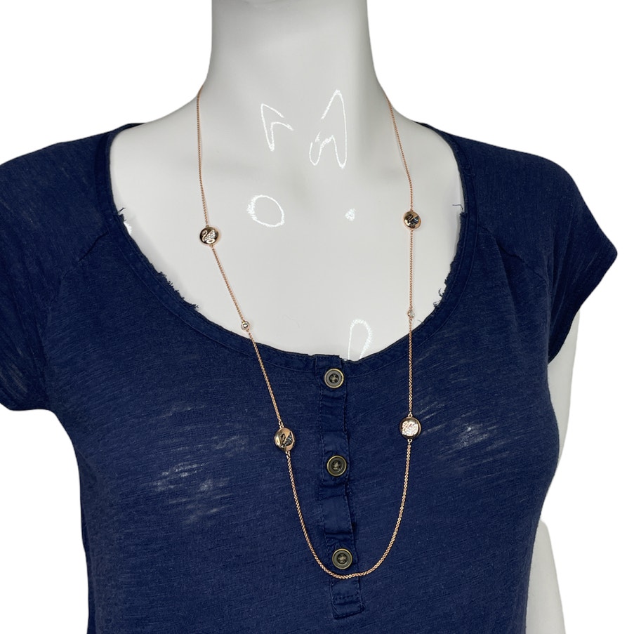 Swarovski Hall Swan Strandage, Gray, Rose Gold Plating Long Necklace