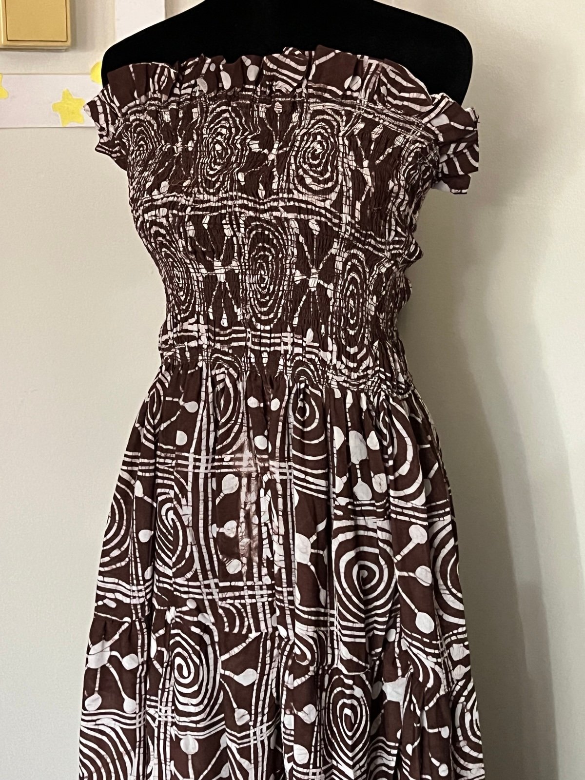 Strapless Adire Maxi dress